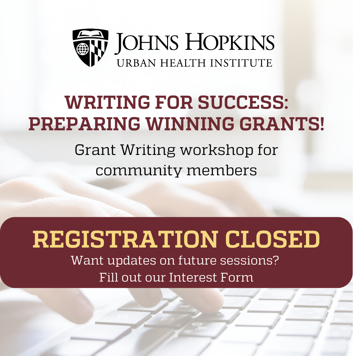 Grant Writing Workshop Registration Closed