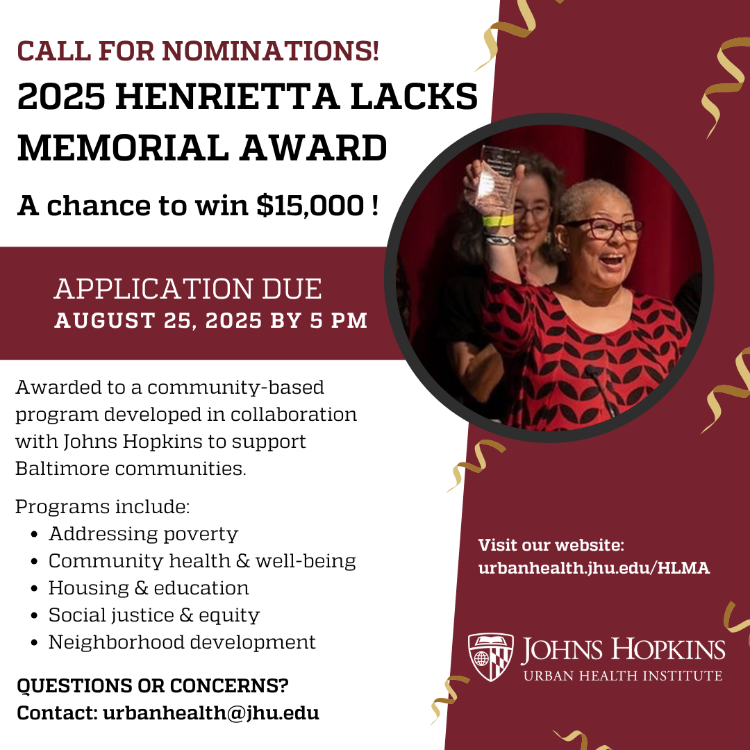 2025 Henrietta Lacks Memorial Award Call for Nominations 2025 Henrietta Lacks Memorial Award Call for Nominations