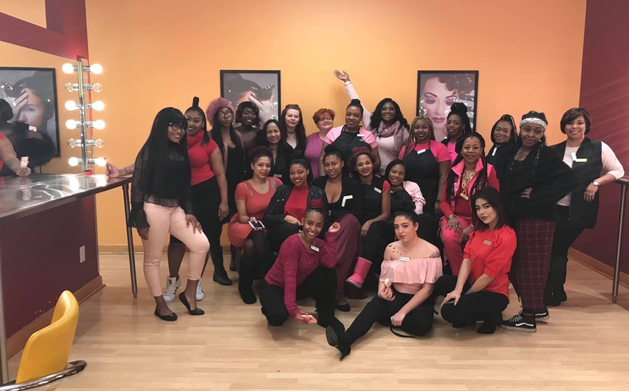Donna Bruce with her students. Donna Bruce with her students.
